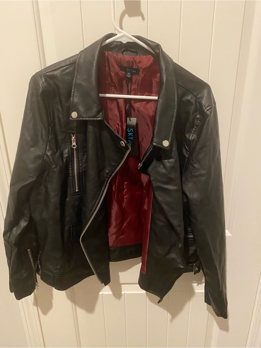 SKY Plus Women's Black Moto Jacket Size 2X NWT